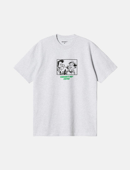 T-shirt Café (Bio) - Gris chiné cendré