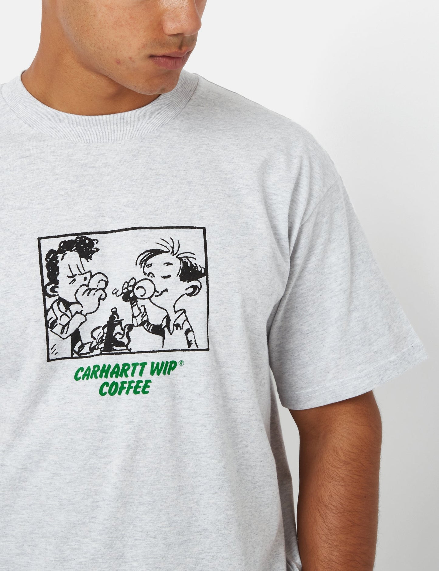 T-shirt Café (Bio) - Gris chiné cendré