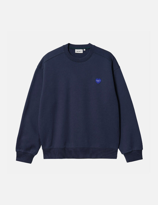 Sweatshirt mit Herz-Applikation – Blau
