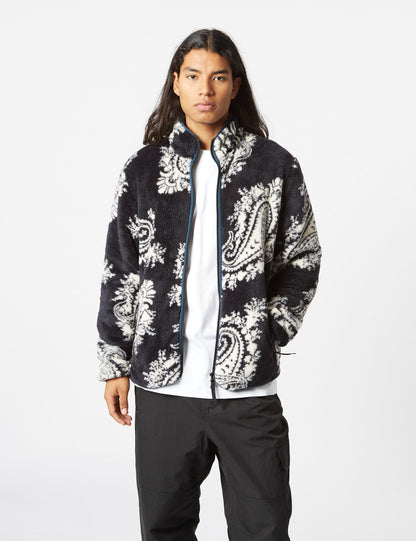 Jebson Fleecejacke (Paisley Big Print) – Schwarz/Squid Dark Blue