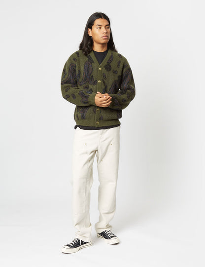 Strickjacke Medford (Paisley-Jacquard) – Pflanzengrün
