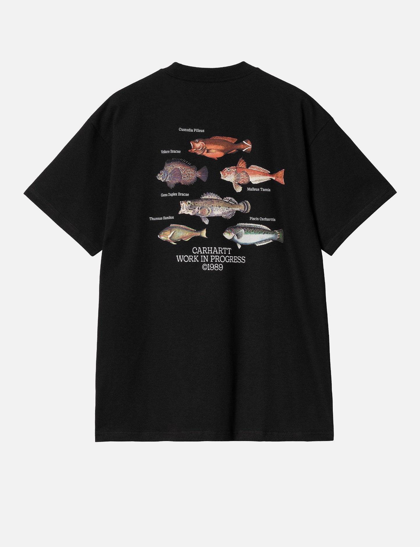 Fisch-T-Shirt (locker sitzend) – Schwarz
