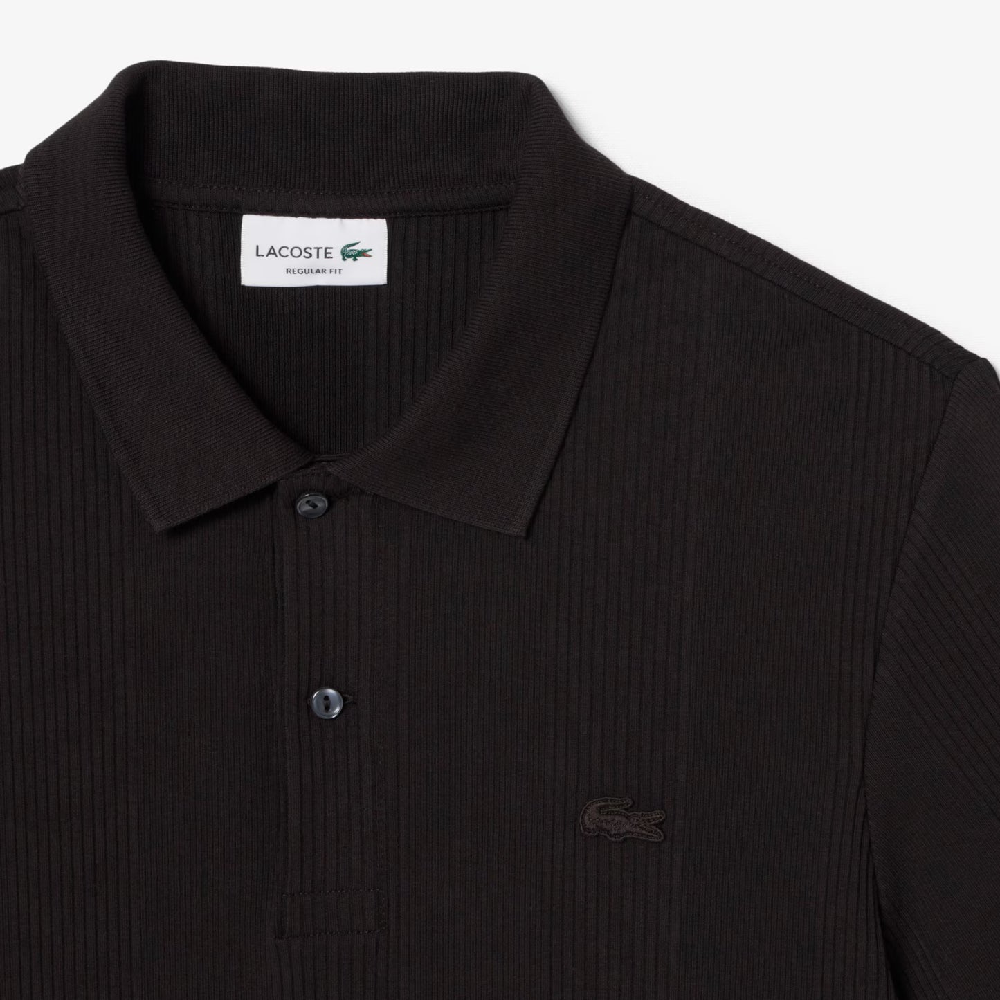 Regular Fit Geripptes Strick-Poloshirt