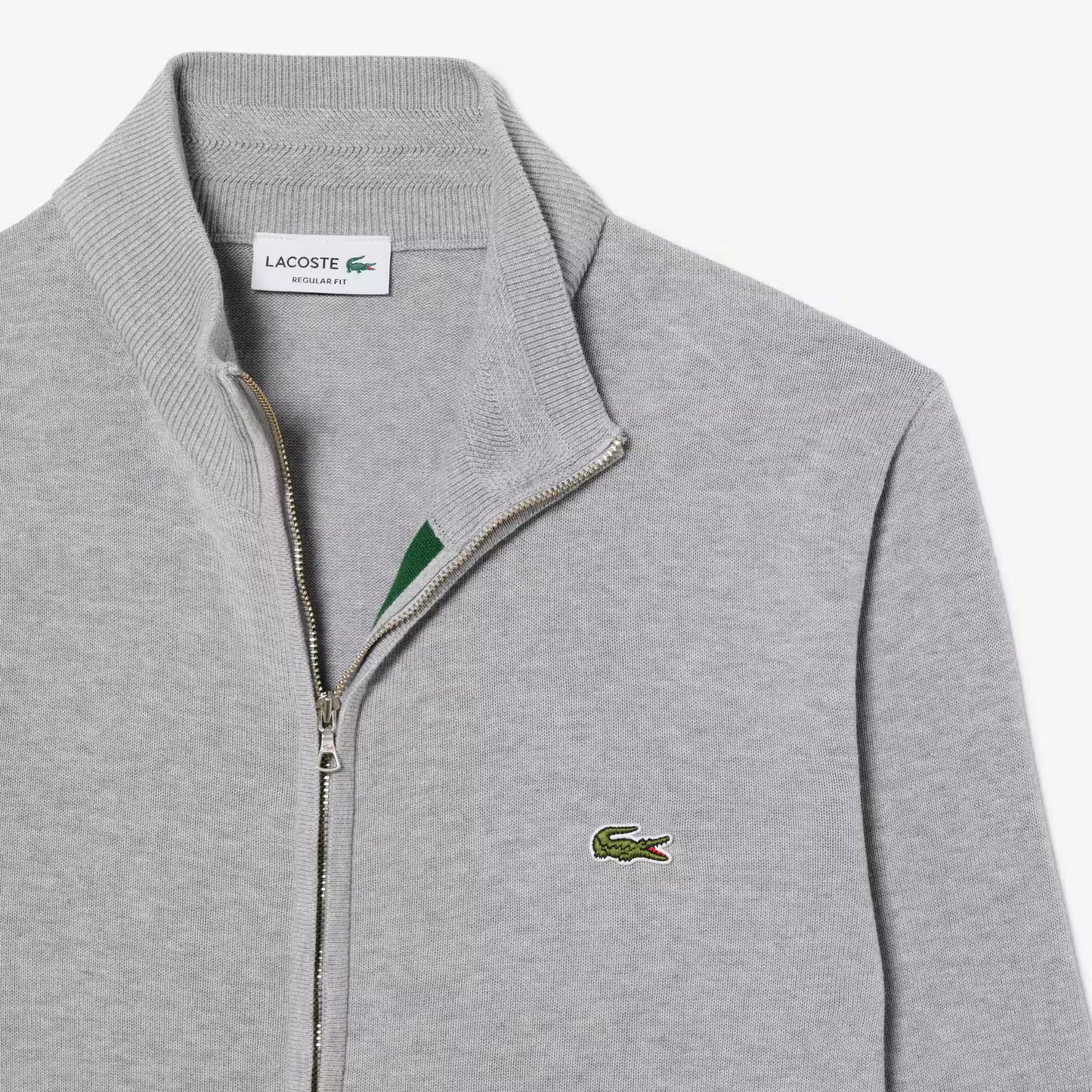 Pull en coton zippé à col montant