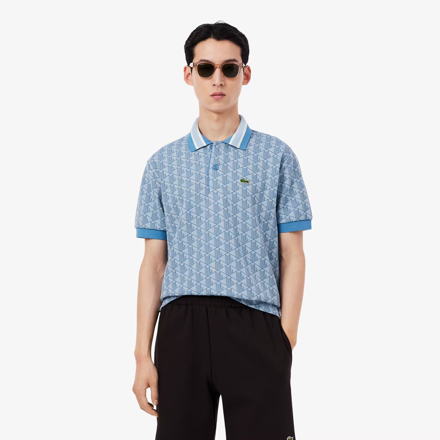 Polo classique en jacquard monogrammé