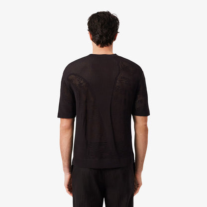 Locker geschnittener, kurzärmeliger Pullover mit Print