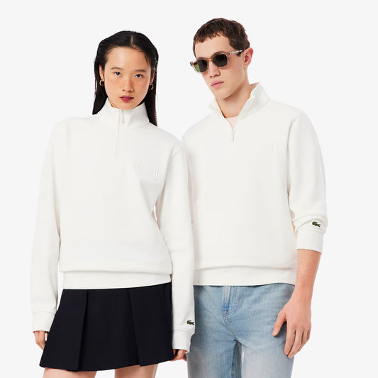 Sweatshirt mit geprägtem Stehkragen und Reißverschluss