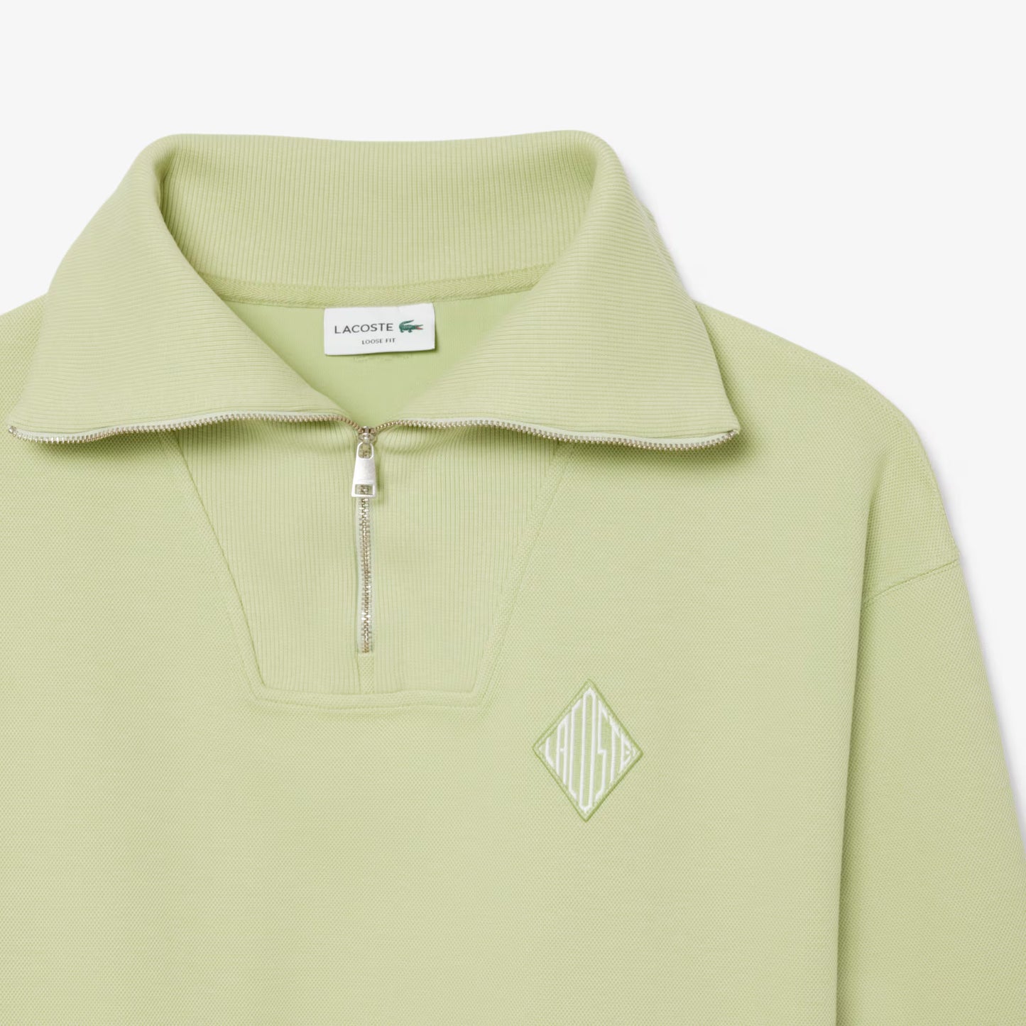 Sweatshirt aus Pikee mit Reißverschluss am Hals und lockerer Passform