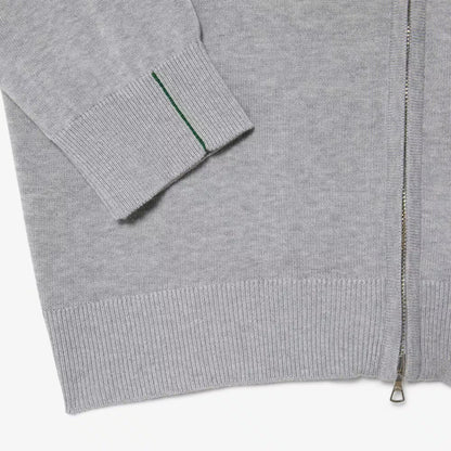 Pull en coton zippé à col montant