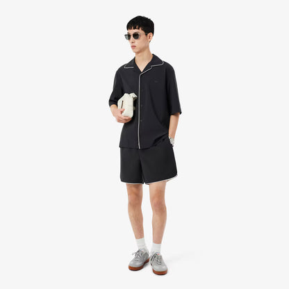 Chemise en laine à manches courtes coupe décontractée