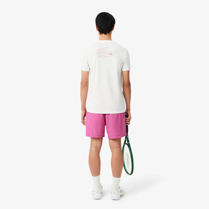 Sportshorts aus Taft mit Rautenmuster und Zierleiste
