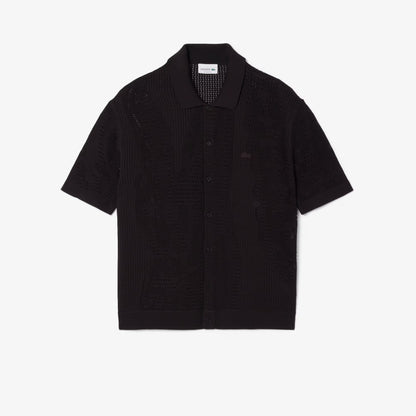 Chemise en maille ajourée crocodile