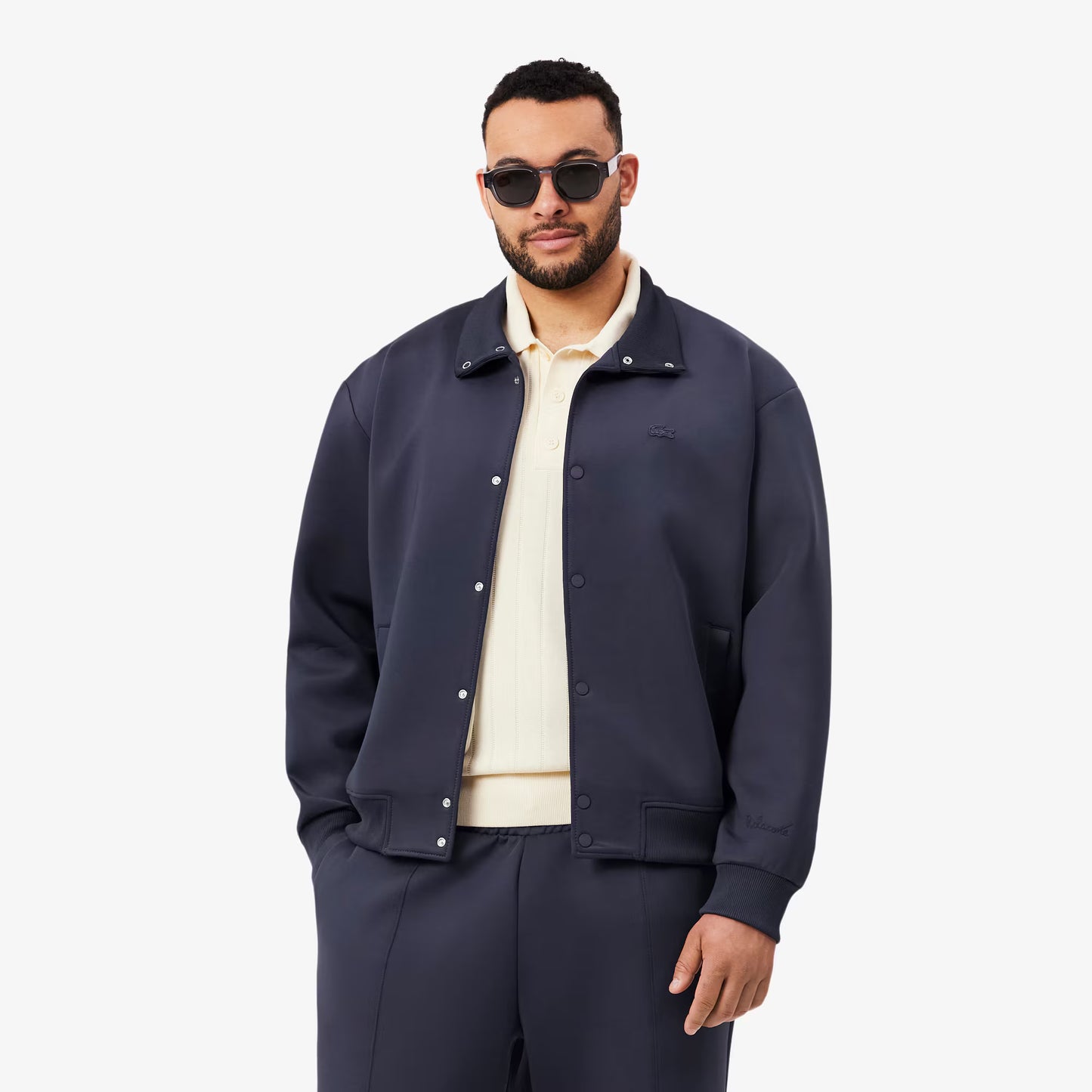 High Neck Embroidered Signature Jacket