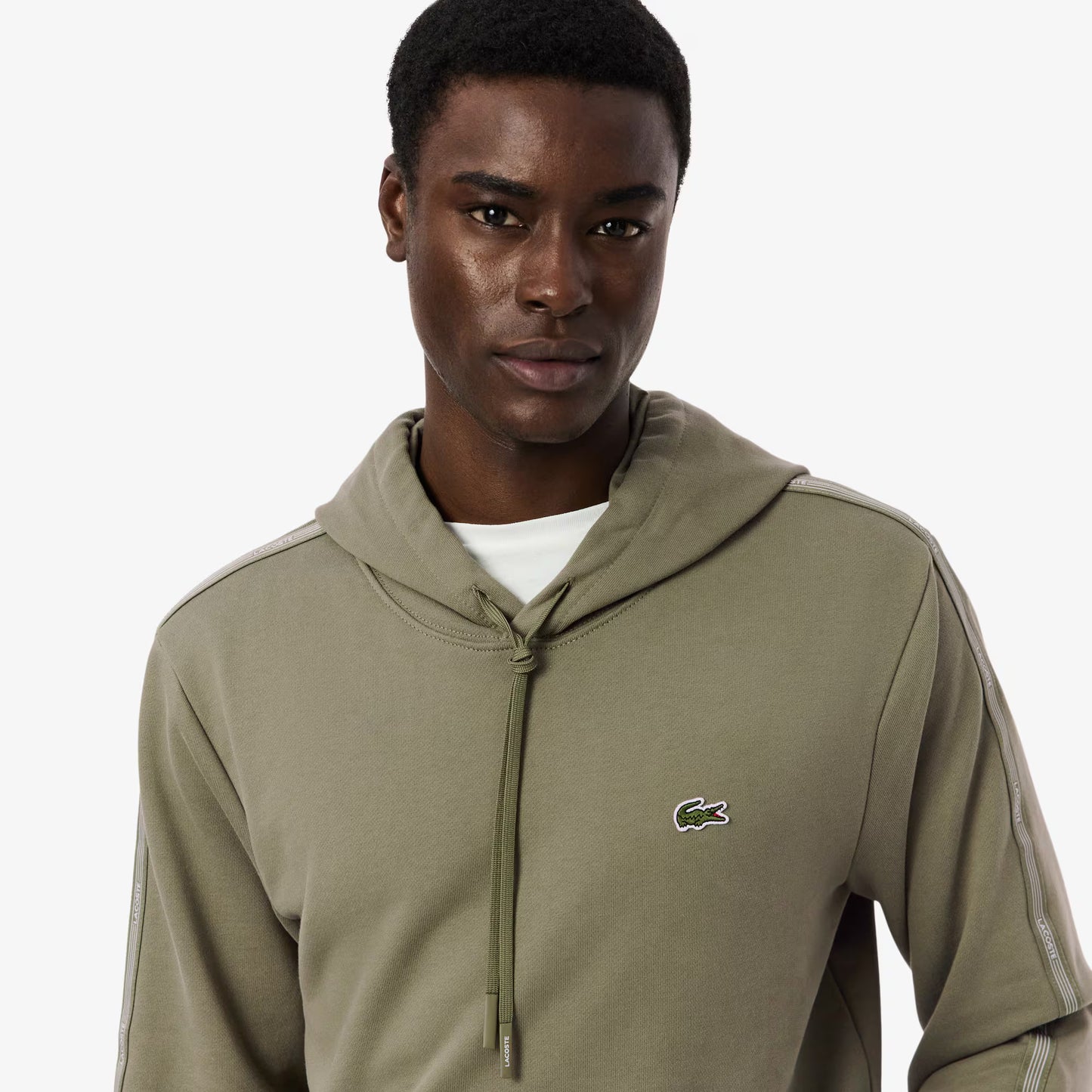 Kapuzenpullover mit Logo-Streifen und Reißverschluss