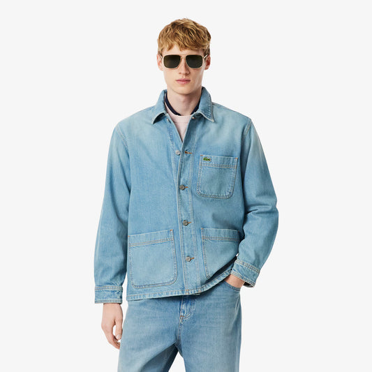 Schwere Overshirt-Jacke aus Baumwolldenim