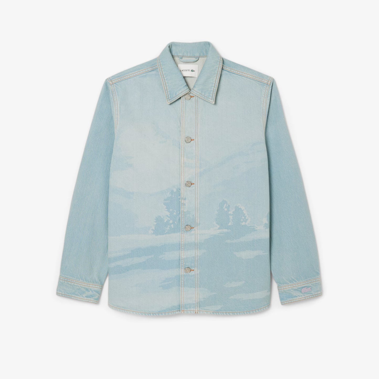 Denim-Overshirt mit Landschaftsmotiv