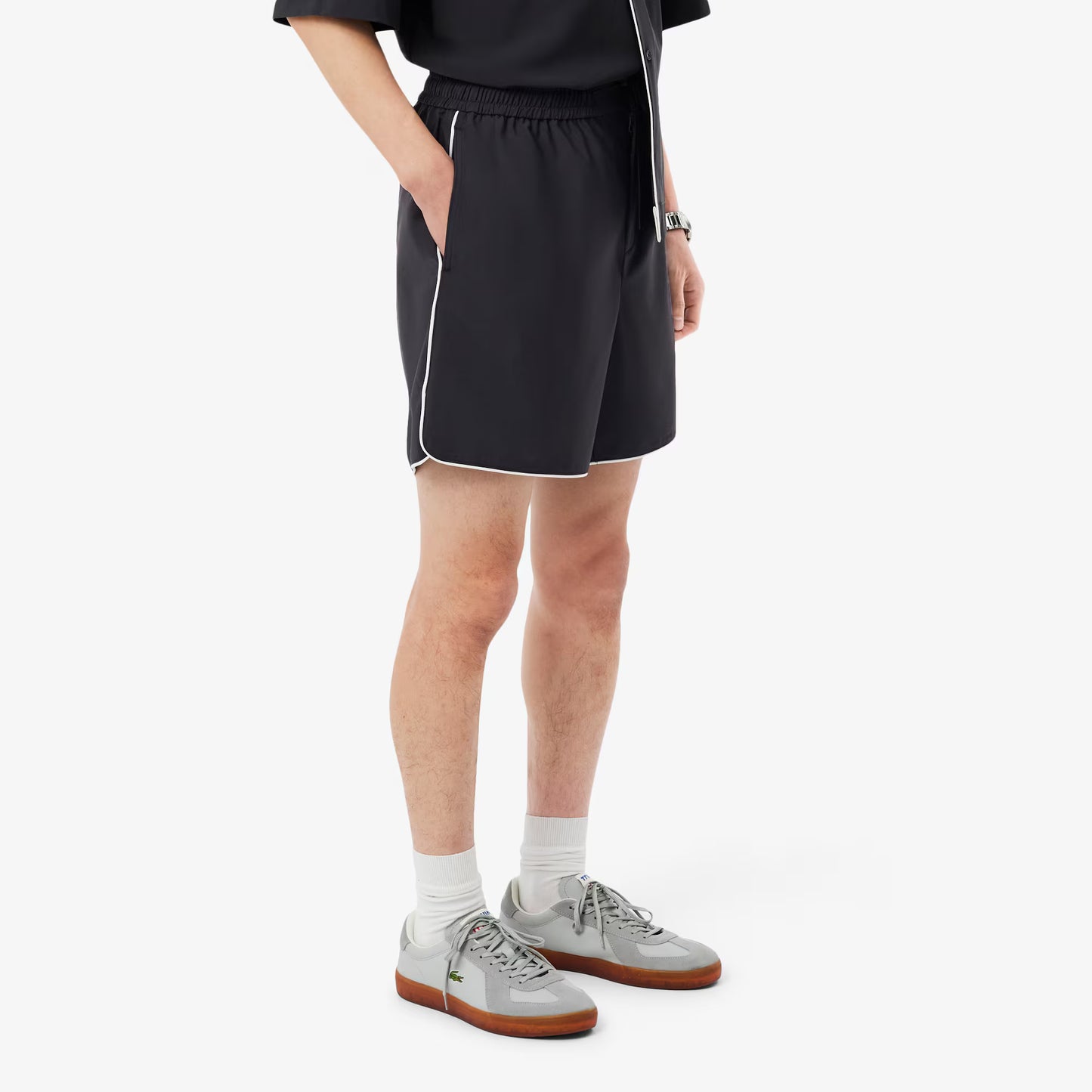 Shorts aus Wollmischung mit lockerer Passform