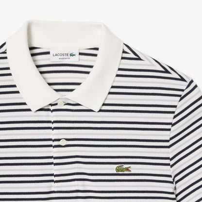 Classic Fit Striped Petit Pique Polo Shirt