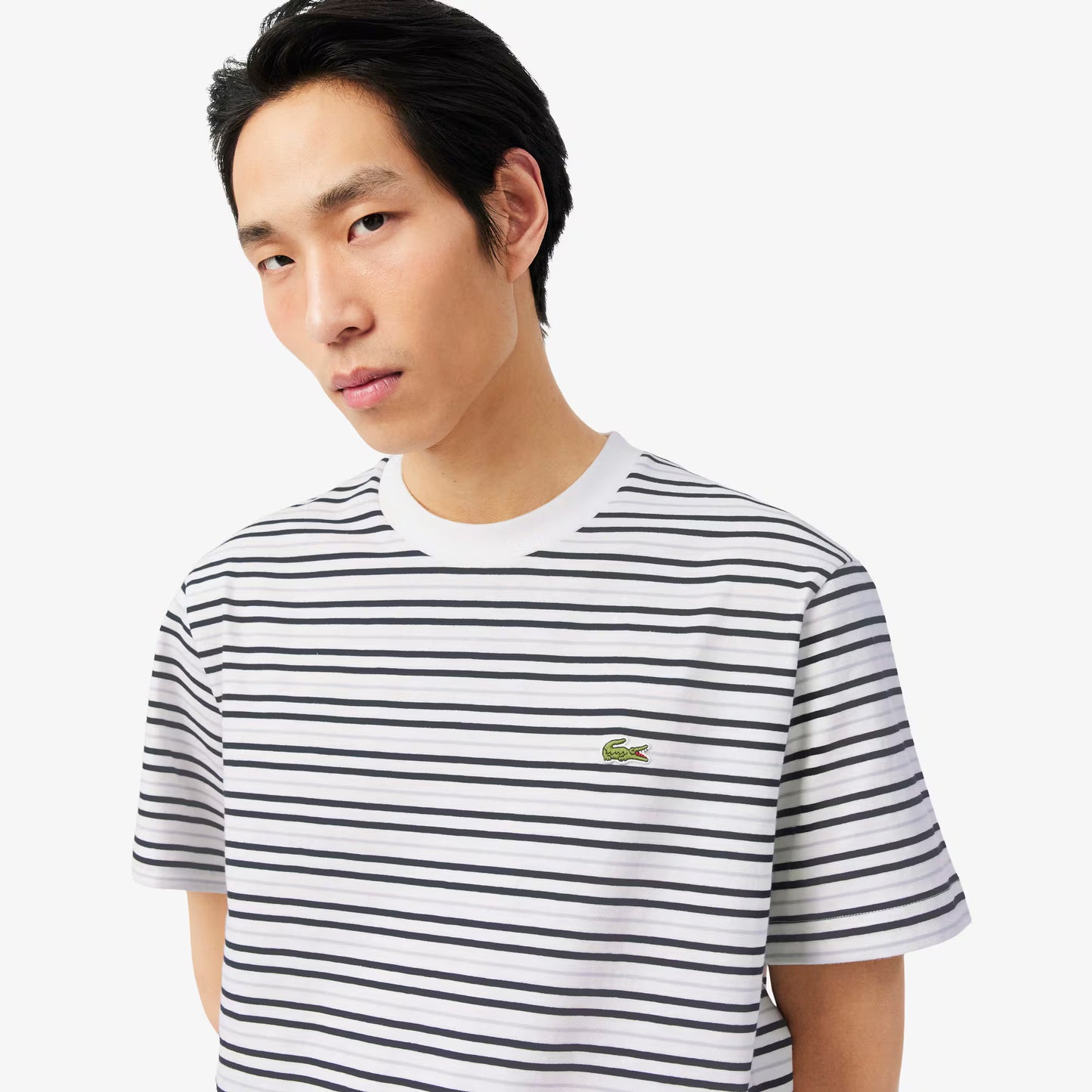 Gestreiftes Baumwoll-T-Shirt